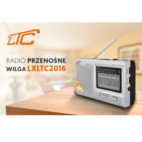 LTC wilga LTC2016 radio przenośne FM akumulator USB SD 10W srebrne