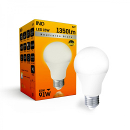 INQ żarówka lampa LED 15W E27 4000K 1350LM kulka neutralna biała