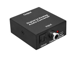 Konwerter Audio Digital Toslink, Coaxial na Analog 2x RCA, CINCH, mini jack 3,5mm