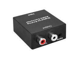Konwerter Audio Digital Toslink, Coaxial na Analog 2x RCA, CINCH, mini jack 3,5mm