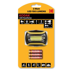 Kodak latarka na głownę LED, 150lm + 3 baterie AAA
