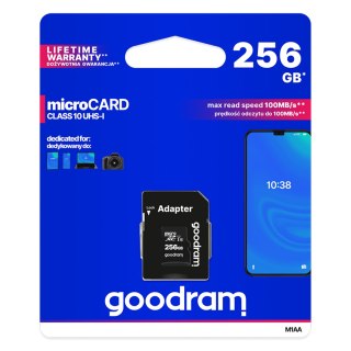 Karta pamięci microSD 256GB UHS-I Goodram z adapterem