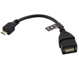 Esperanza przewód OTG USB 2.0, gniazdo USB typ A - wtyk micro USB na kablu 10cm czarny