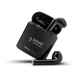 Savio TWS-02 słuchawki bezprzewodowe bluetooth v5.0, czarne