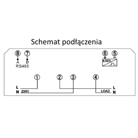 Licznik energii elektrycznej 1-fazowy 80A 230V z portem RS-485 oraz legalizacją MID