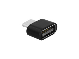 Adapter przejście wtyk micro USB - gniazdo USB typ A, OTG, czarne