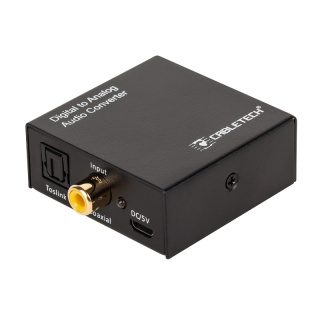 Cabletech adapter, konwerter digital TOSLINK COAXIAL -> analog RCA AUX