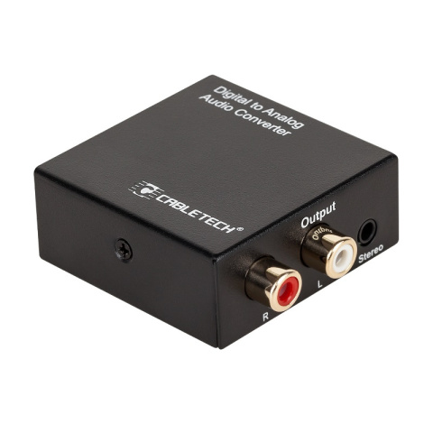 Cabletech adapter konwerter digital TOSLINK COAXIAL -> analog RCA AUX