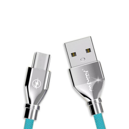 Nafumi przewód kabel USB typ A - C, QC 3.0, 3A, 1M, miętowy