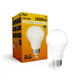 INQ żarówka lampa LED 18W E27 3000K 1500LM kulka ciepło biała