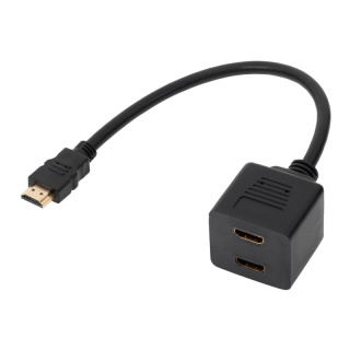 Rozgałęźnik, rozgałęziacz, adapter HDMI (wtyk - 2x gniazdo) na przewodzie 30cm