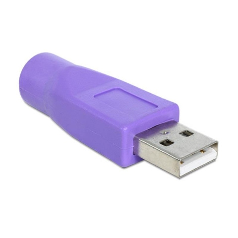 Przejście, adapter z USB na PS/2 PS2 fioletowe do klawiatury