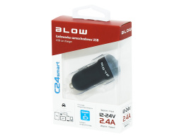 Blow C24A ładowarka samochodowa z gniazdem USB 2,4A, 12V, 24V