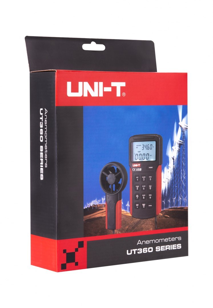 Uni-t Miernik, wiatromierz z funkcją pomiaru temp. UT361