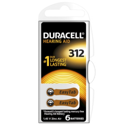 Duracell bateria cynkowo - powietrzna do aparatów słuchowych 312 1,45V