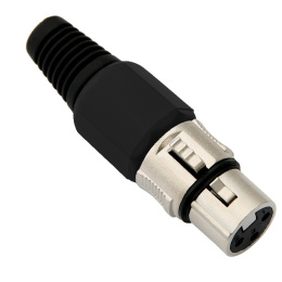 Gniazdo mikrofonowe XLR na kabel, proste z zatrzaskiem 3PIN