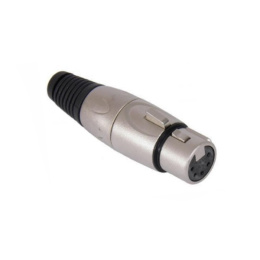 Gniazdo mikrofonowe XLR na kabel, proste z zatrzaskiem 5PIN