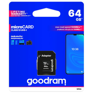 Goodram karta pamięci 64GB micro SD 10 UHS I + adapter