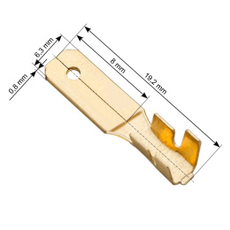Konektor nieizolowany męski 6,3mm bez zaczepu płaski
