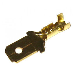 Konektor nieizolowany męski 6,3mm bez zaczepu płaski