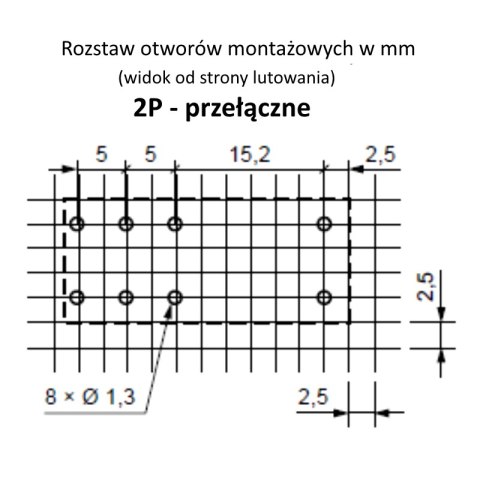 Przekaźnik miniaturowy do obwodu drukowanego RM84-2012-35-5230, 2 styki przełączne IP 67 230V AC 8A