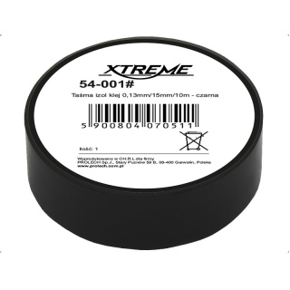 XTREME Taśma izolacyjna klejąca 0,13mmx15mmx10m czarna