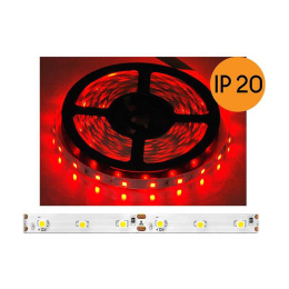 Taśma LED 60 diod na metr, sznur diodowy 4,8W/M, czerwona, IP20