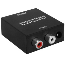 Adapter, konwerter analog CINCH RCA -> digital TOSLINK COAXIAL + zasilacz