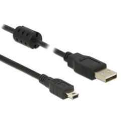 Delock przewód USB 2.0, kabel USB typ A - mini USB typ B czarny 3m