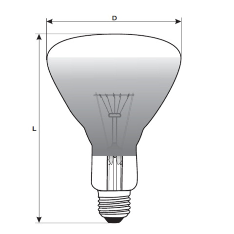 Helios promiennik IR1 White 250W 230V E27 lampa grzewcza biały