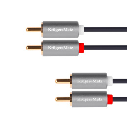 Kruger&Matz Premium Quality przewód, wysokiej jakości kabel 2 RCA - 2 RCA, 1M
