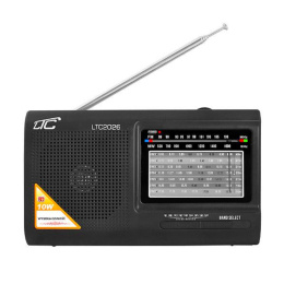 LTC radio Wilga przenośne czarne z wbudowanym akumulatorem MW / FM / SW model LTC2026