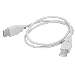Przedłużacz USB 2.0 typ A wtyk - gniazdo 0,8M, biały