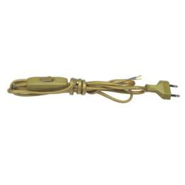 Przewód do lampki z wyłącznikiem, kabel zasilający złoty 2M