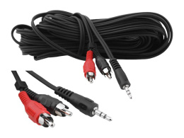 Przewód kabel 2 x RCA CINCH - mini Jack 3.5mm stereo 3m czarny