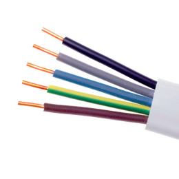 Przewód kabel drut miedziany płaski 5x2,5 (YDYp) 450/750V żo