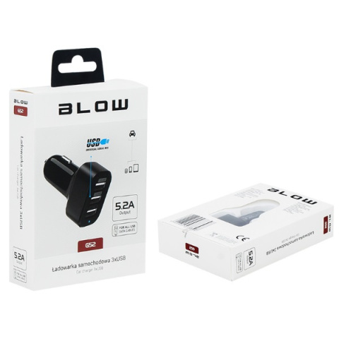 Blow ładowarka samochodowa 3xUSB 5.2A