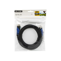 Blow przewód, kabel HDMI BLUE prosty 3M