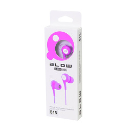 Blow słuchawki douszne stereo z mikrofonem, różowe