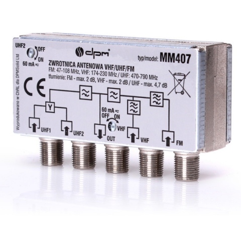 DPM Zwrotnica antenowa DVB-T2 FM/VHF/UHF1/UHF2