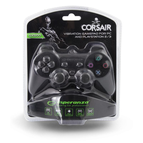 Esperanza CORSAIR gamepad przewodowy do komputera PS2 PS3 USB