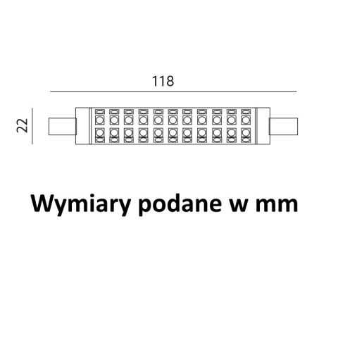 Kobi żarówka lampa LED 11W 118MM R7s 3000K 1000LM ciepło biała