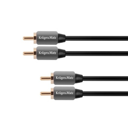 Kruger Matz przewód, kabel 2RCA-2RCA cinch, wysoka jakość, 1,8m