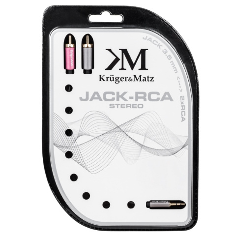 Kruger&Matz przewód, kabel JACK 3,5mm - 2 RCA stereo (wtyk-wtyk) 1,8M