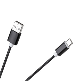 M-LIFE przewód USB 2.0, kabel wtyk USB typ A - wtyk USB typ C 1m oplot materiałowy
