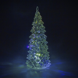Ozdoba świąteczna choinka LED 17cm, biała