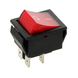 Przełącznik ON - OFF z podświetleniem 250V 15A czerwony 4 - pinowy