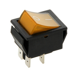 Przełącznik ON - OFF z podświetleniem 250V 15A żółty / pomarańczowy 4 - pinowy