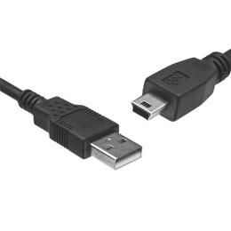 Przewód USB 2.0, kabel USB typ A - mini USB typ B czarny 1,8m