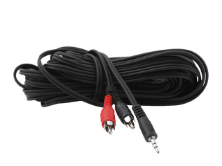 Przewód, kabel 2 x RCA CINCH - mini Jack 3.5mm, stereo, 5m, czarny